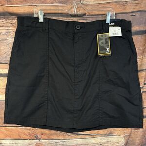 Lee Women's Sz 20 Midrise Comfort Waist Skort Black Skirt Shorts Stretch Casual